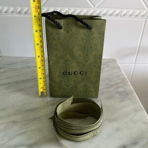 Gucci Green Gift Bag and Ribbon Set